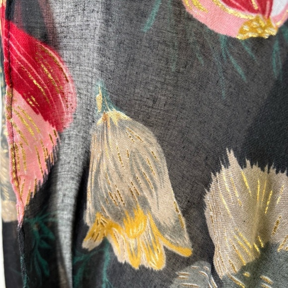 Floral Bohemian Boho Dark Romantic Tropical Kimono Jersey Stripe Wrap Beach - Picture 8 of 14